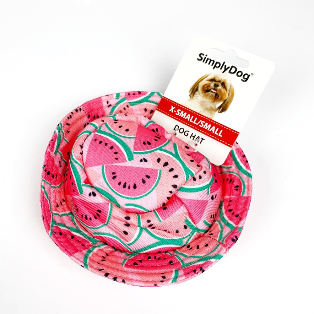 SimplyDog Sun Hat XS/S Small Dogs Cat Watermelon Costume Summer Doggie Cute Pink
